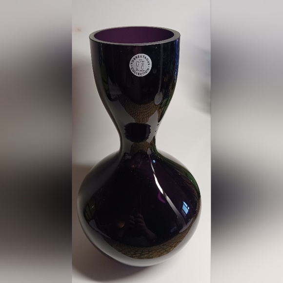 Art Glass Purple Amethyst Vase Torre & Tagus Collection - Picture 3 of 7